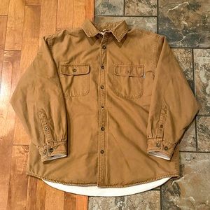VTG Woolrich Sherpa Lined Shacket - Long Sleeve Button Up - Sz XL - Khaki